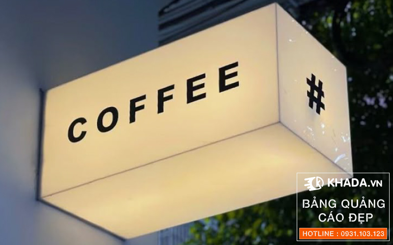 Thiết kế biển hiệu quán cafe hình hộp đèn | Khada Decor