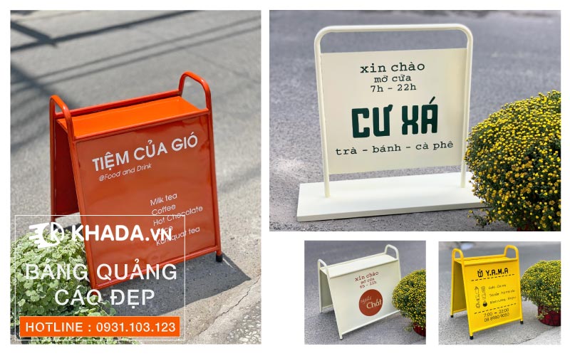 Biển Quảng Cáo Đứng 2 Mặt Giá Rẻ | Khada Decor