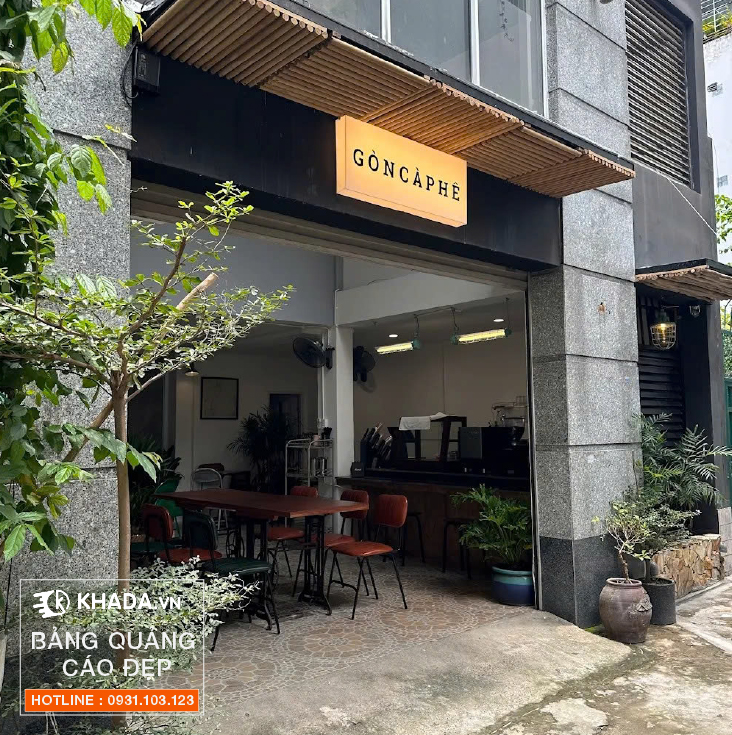 Thi công bảng hiệu GÒN CÀ PHÊ Khada Decor