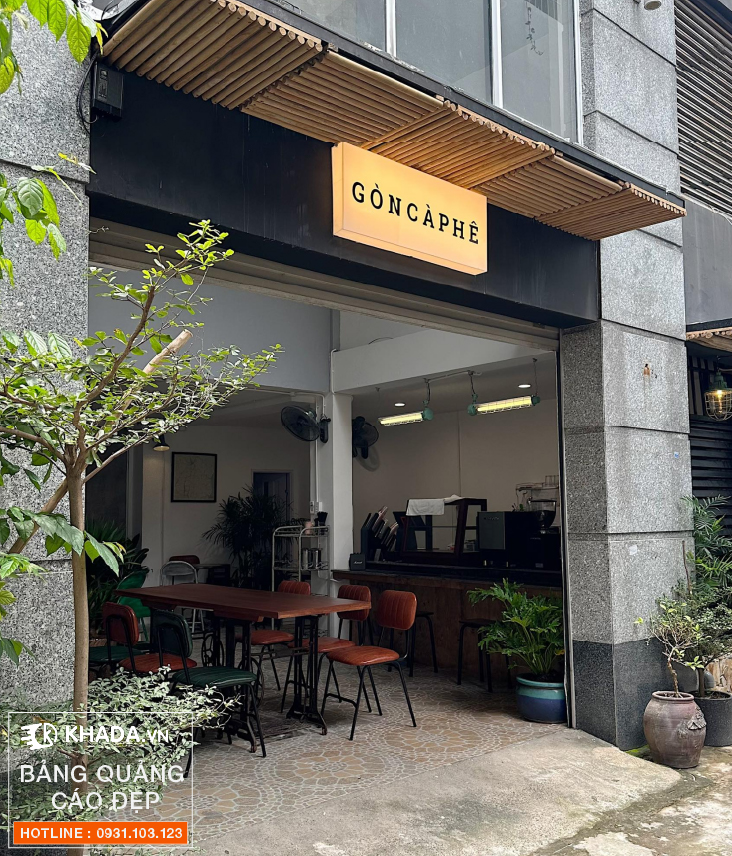 Thi công bảng hiệu GÒN CÀ PHÊ Khada Decor