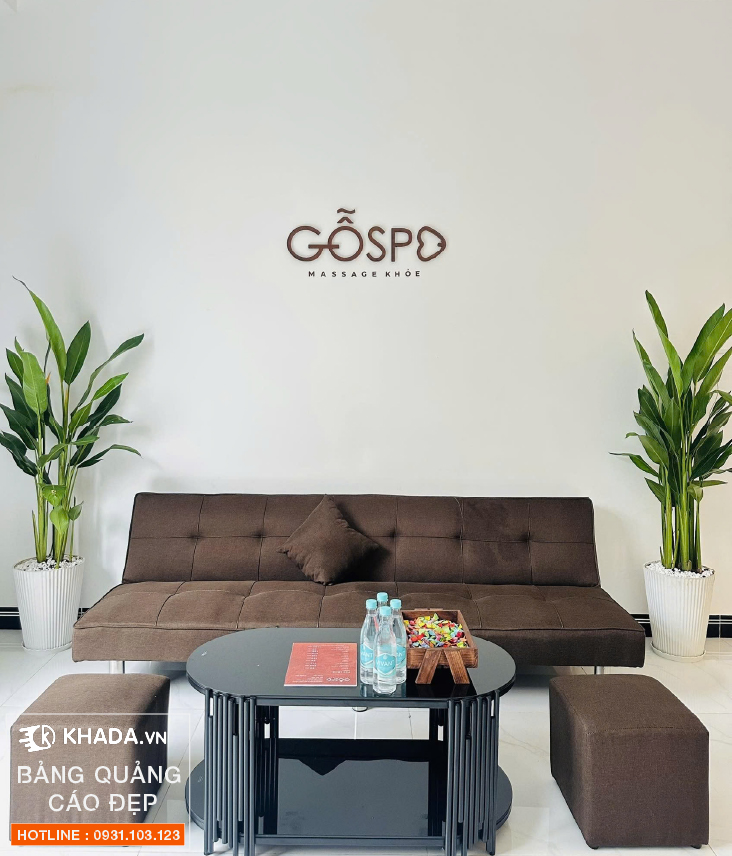 Thi công decor bảng hiệu GỖ SPA trọn gói - Khada Decor
