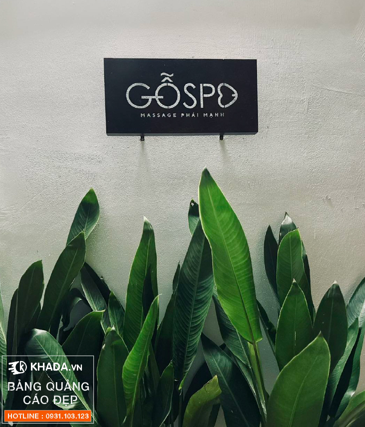 Thi công decor bảng hiệu GỖ SPA trọn gói - Khada Decor