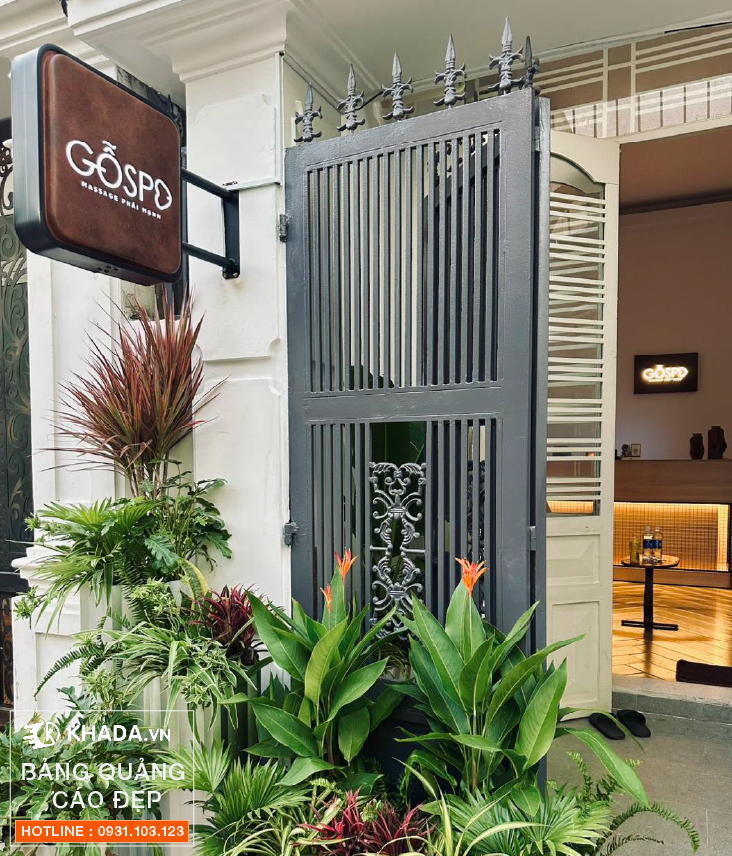 Thi công decor bảng hiệu GỖ SPA trọn gói - Khada Decor
