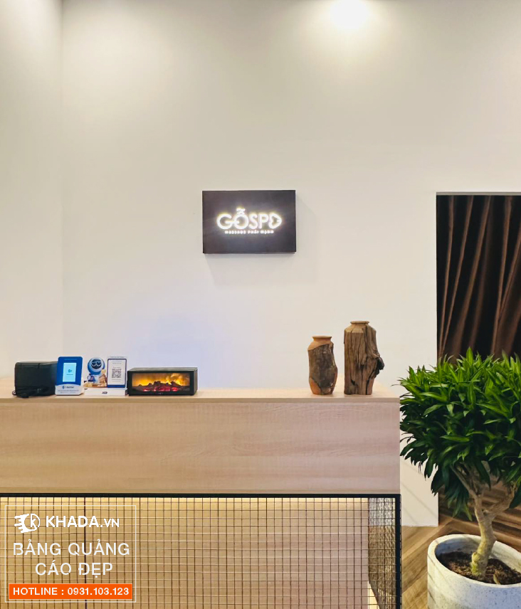 Thi công decor bảng hiệu GỖ SPA trọn gói - Khada Decor