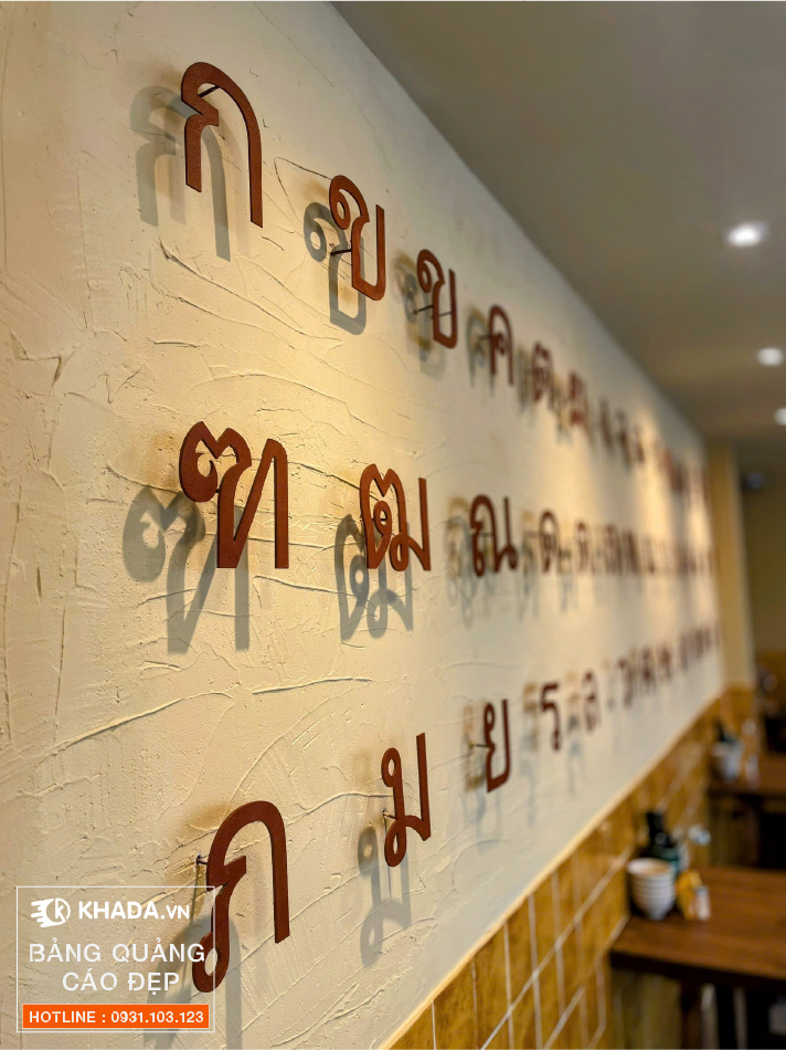 Chữ sơn rỉ sét đa dạng tất cả kiểu chữ | Khada Decor