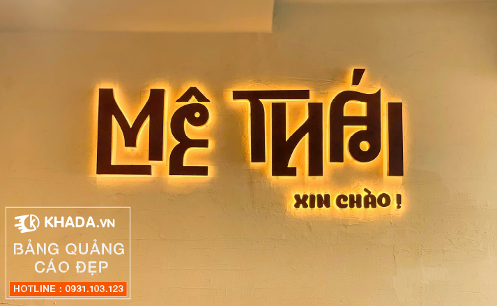Bảng decor rỉ set quán mê thái quận 10 | Khada Decor
