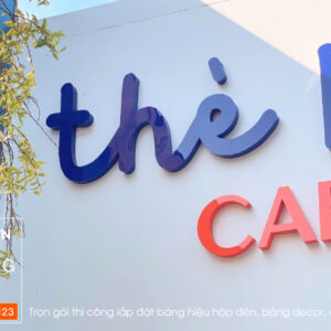 Thiết kế thi công bảng hiệu decor trọn gói – Thè M Cafe by Khada Decor