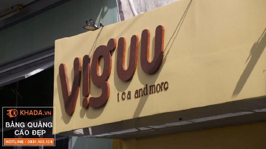Chữ nổi cho quán trà sữ VỊ Guu Chi Nhánh Phan Thiết | Khada Decor