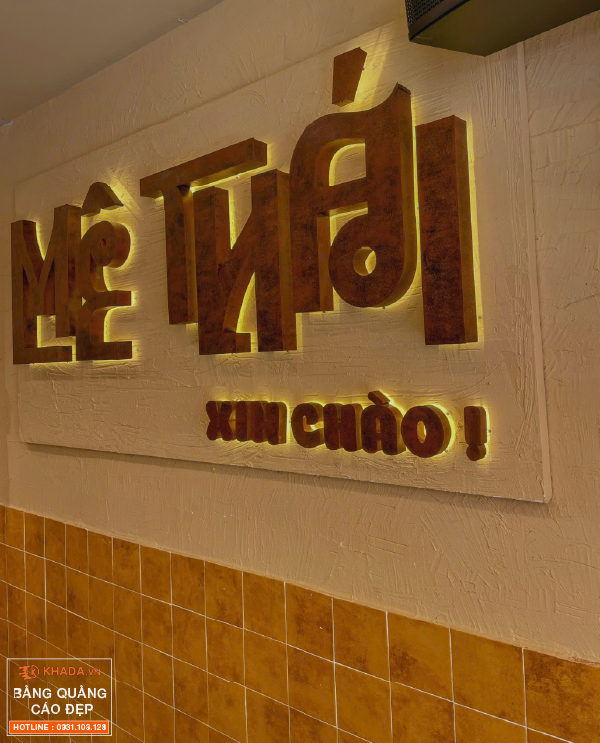 Decor bảng hiệu trọn gói quán ăn Mê Thái 2 - Gò Vấp
