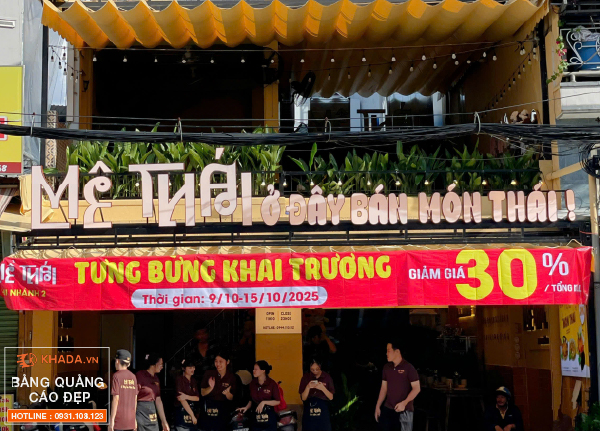 Decor Bảng Hiệu Trọn Gói Quán Ăn Mê Thái 2 | Khada Decor
