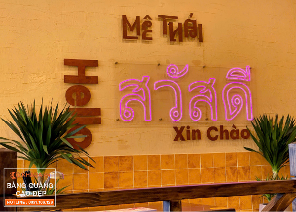 Decor bảng hiệu trọn gói quán ăn Mê Thái 2 - Gò Vấp