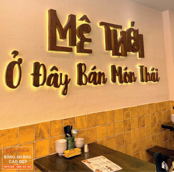 Decor bảng hiệu trọn gói quán ăn Mê Thái 2 - Gò Vấp