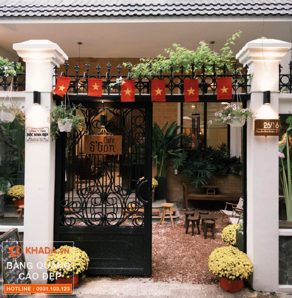 Thi Công Bảng Hiệu Rỉ Sét Hộp Đèn Cho S’GON Cafe Tại Quận 1