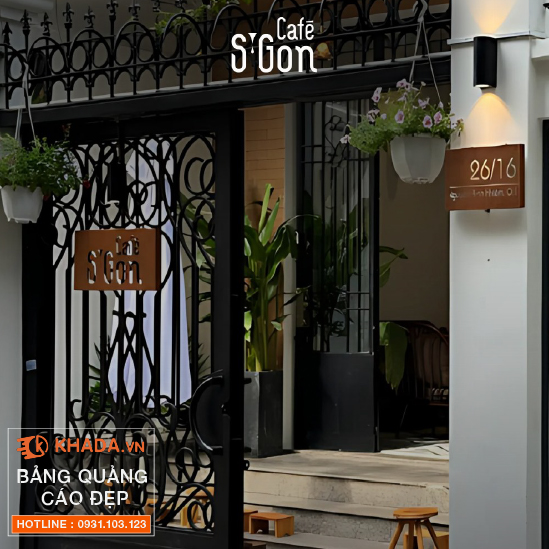 Thi Công Bảng Hiệu Rỉ Sét Hộp Đèn Cho S’GON Cafe Tại Quận 1