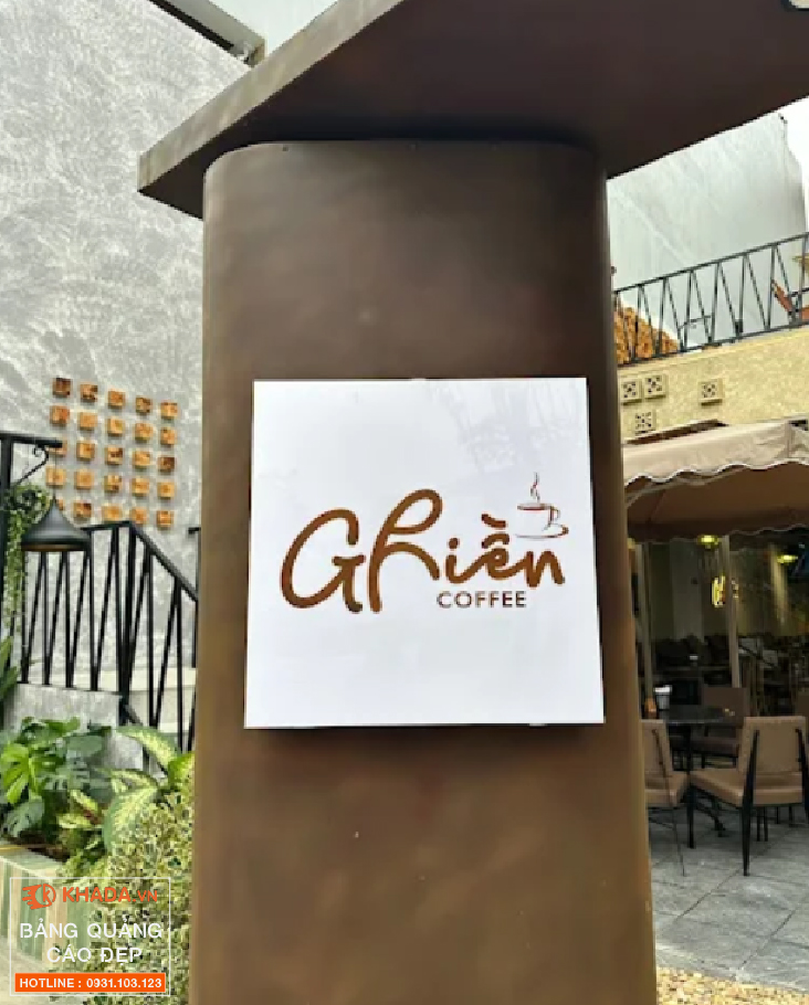 Decor bảng hiệu chữ nổi quán Ghiền Coffee xinh xắn trọn gói
