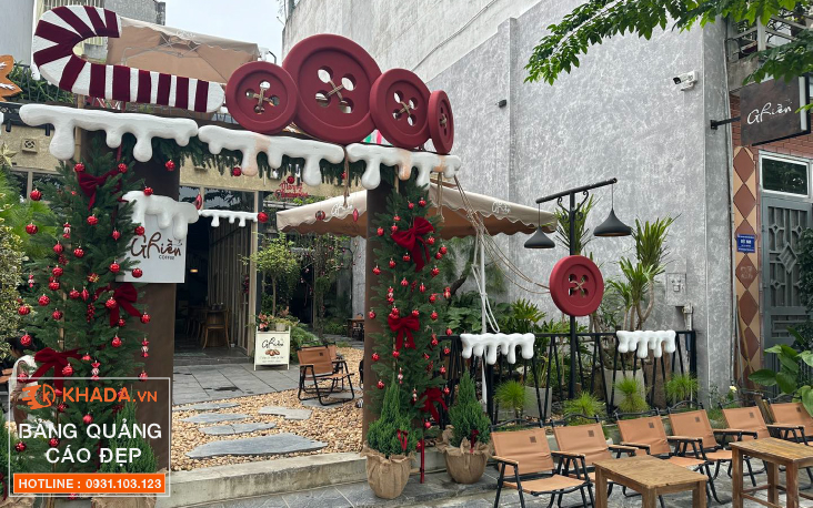 Decor bảng hiệu chữ nổi quán Ghiền Coffee xinh xắn trọn gói