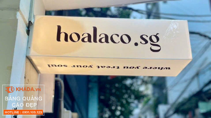 Thi công hộp đèn mica chữ nhật tại TP.HCM Hoalaco.sg x Khada Decor