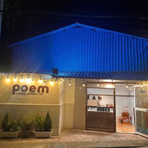 Hộp đèn và chữ nổi sơn rỉ sét POEM COFFEE MATCHA TEA Mỹ Tho