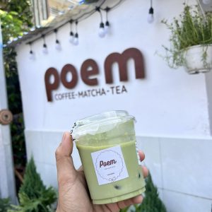 Hộp đèn và chữ nổi sơn rỉ sét POEM COFFEE MATCHA TEA Mỹ Tho