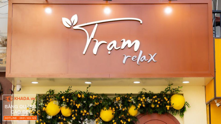 Bảng hiệu chữ nổi sơn rỉ sét Trạm Relax x Khada |Decor