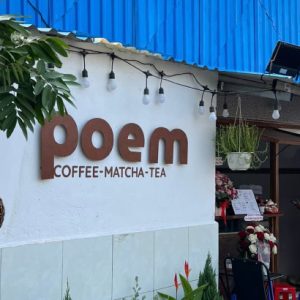 Hộp đèn và chữ nổi sơn rỉ sét POEM COFFEE MATCHA TEA Mỹ Tho | Khada Decor