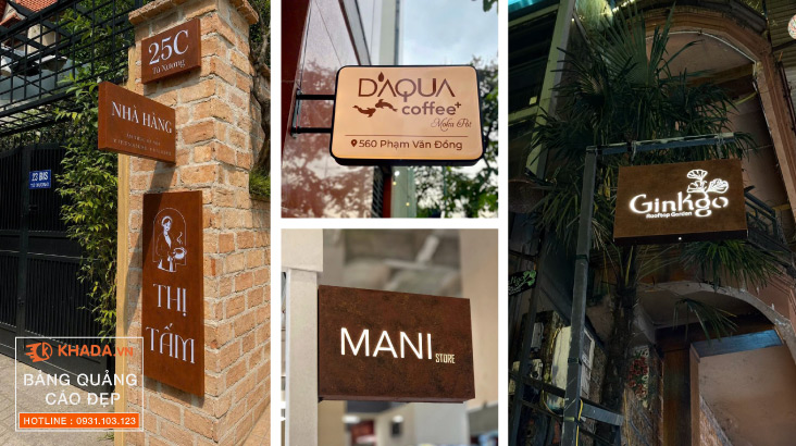 Làm Bảng Hiệu Hộp Đèn – Biển Vẫy Rỉ Sét Cho Không Gian Đậm Chất Cổ Điển
