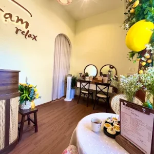 Bảng hiệu chữ nổi sơn rỉ sét Trạm Relax x Khada Decor