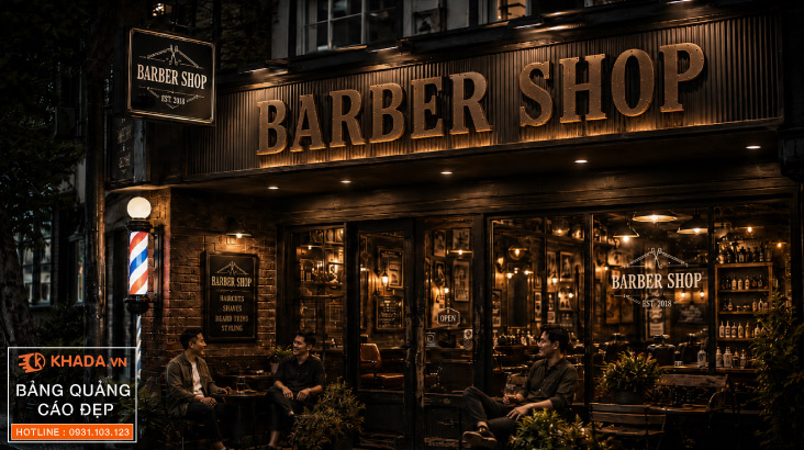 Bảng Hiệu Barber Shop Sơn Rỉ Sét Xu Hướng Bảng Hiệu Cắt Tóc Nam Độc Bản Và Đẳng Cấp