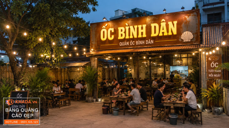 Xu Hướng Làm Bảng Hiệu Quán Ốc Sơn Rỉ Sét Hút Khách Từ Cái Nhìn Đầu Tiên