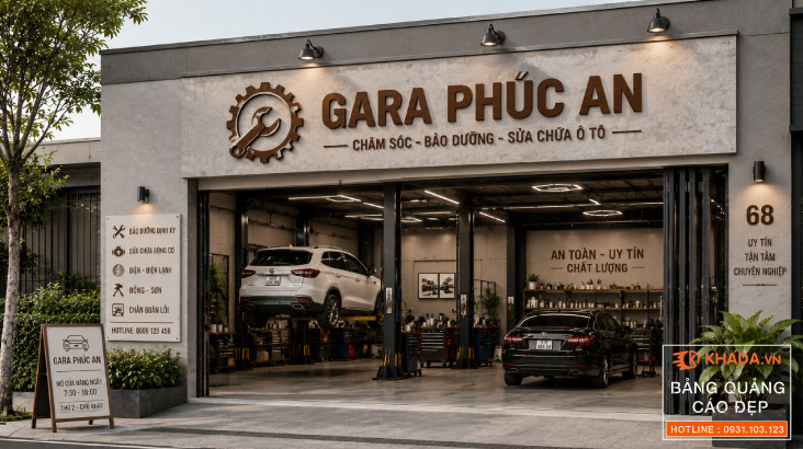 Xu Hướng Bảng Hiệu Gara Ô Tô Sơn Rỉ Sét Đẳng Cấp Độc Bản