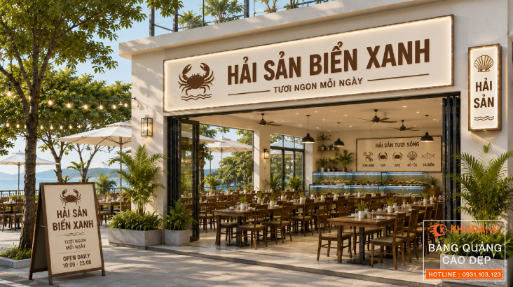Xu Hướng Bảng Hiệu Hải Sản Sơn Rỉ Sét Độc Bản Sang Trọng Và Cực Kỳ Thu Hút