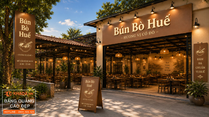 Xu Hướng Làm Bảng Hiệu Bún Bò Huế Hiệu Ứng Rỉ Sét Độc Lạ Hút Khách Cho Quán Ăn