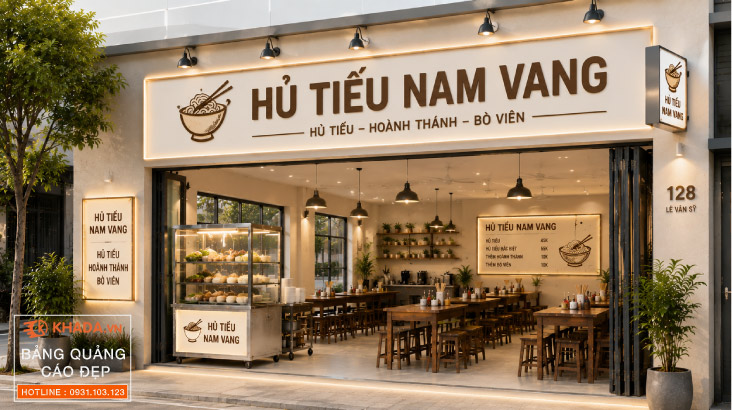 Xu Hướng Làm Bảng Hiệu Quán Hủ Tiếu Sơn Rỉ Sét