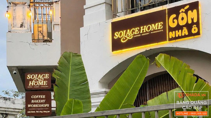 Thi công bảng hiệu hộp đèn chữ nổi Solace Home Vinhomes grand park