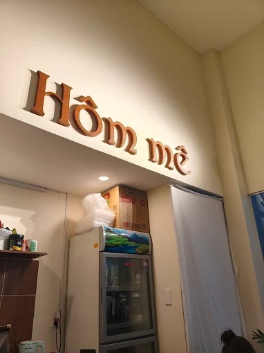 Thi công chữ nổi rỉ sét hộp đèn quán Hôm Mê Phường An Khánh