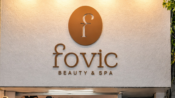 Thi công chữ nổi rỉ sét bảng hiệu Fovic Beauty & Spa Phú Nhuận | Khada Decor