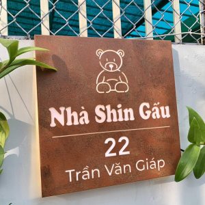 Bảng hiệu Hộp đèn sơn rỉ sét | KHADA Decor